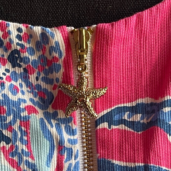 Lilly Pulitzer Cathy Capri Pink Samba Coral Palm Beach Coastal Shift Dress Sz 12 - Picture 4 of 10